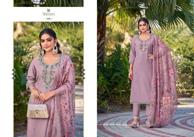 Alexa Vol 6 By Shreen Roman Silk Designer Kurti With Bottom Dupatta Wholesale Shop In Surat